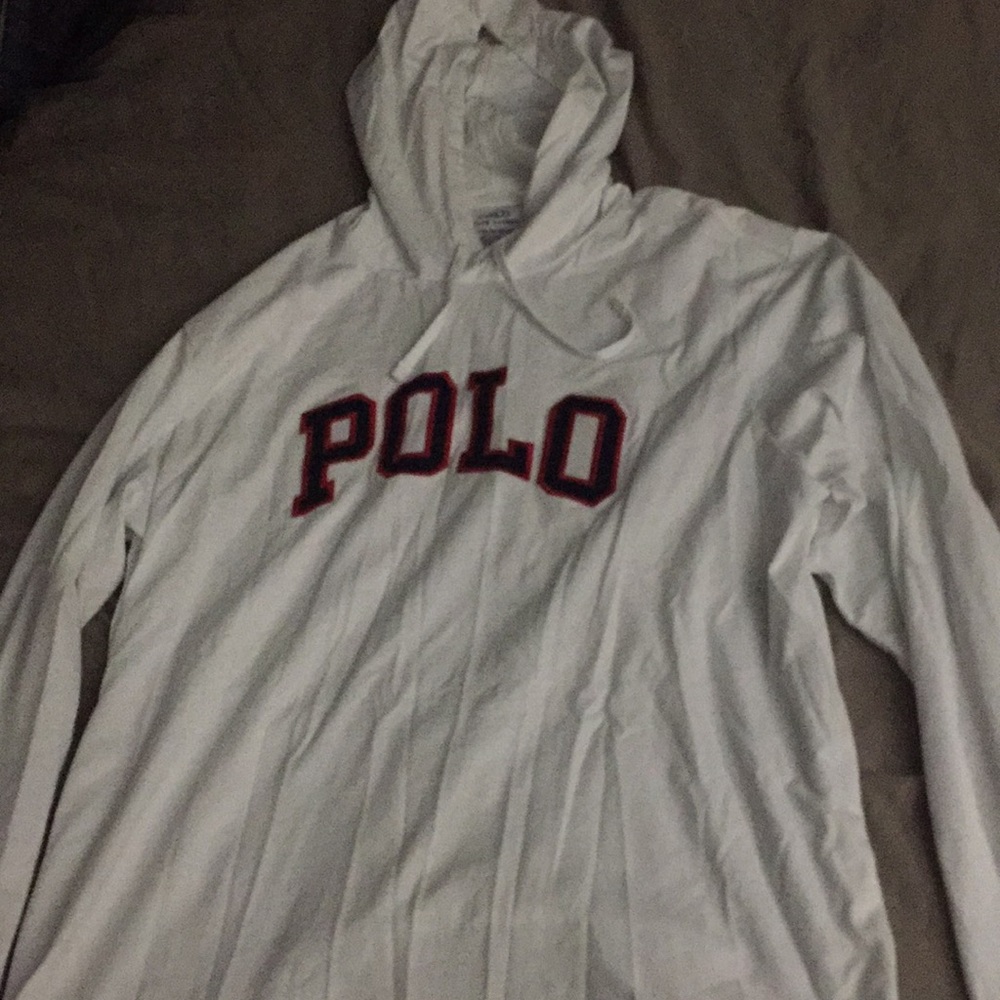 Polo long sleeved tee with hood
